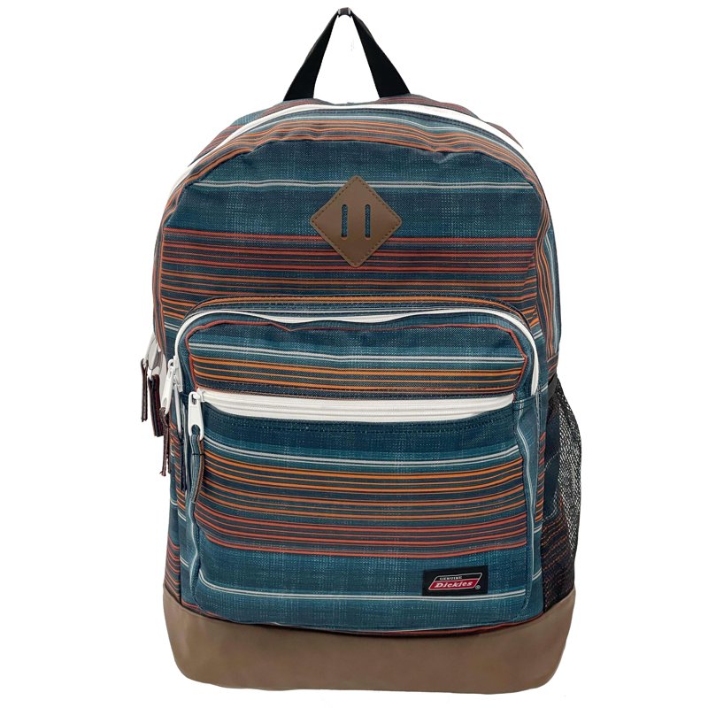 Dickies Varsity Backpack Stripe - Navy Brown Stripe, Unisex School & Daypack
