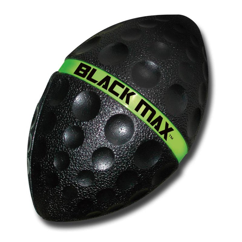 Kids Black Max Football with Spiral Ring for Long Throws and Easy Catching