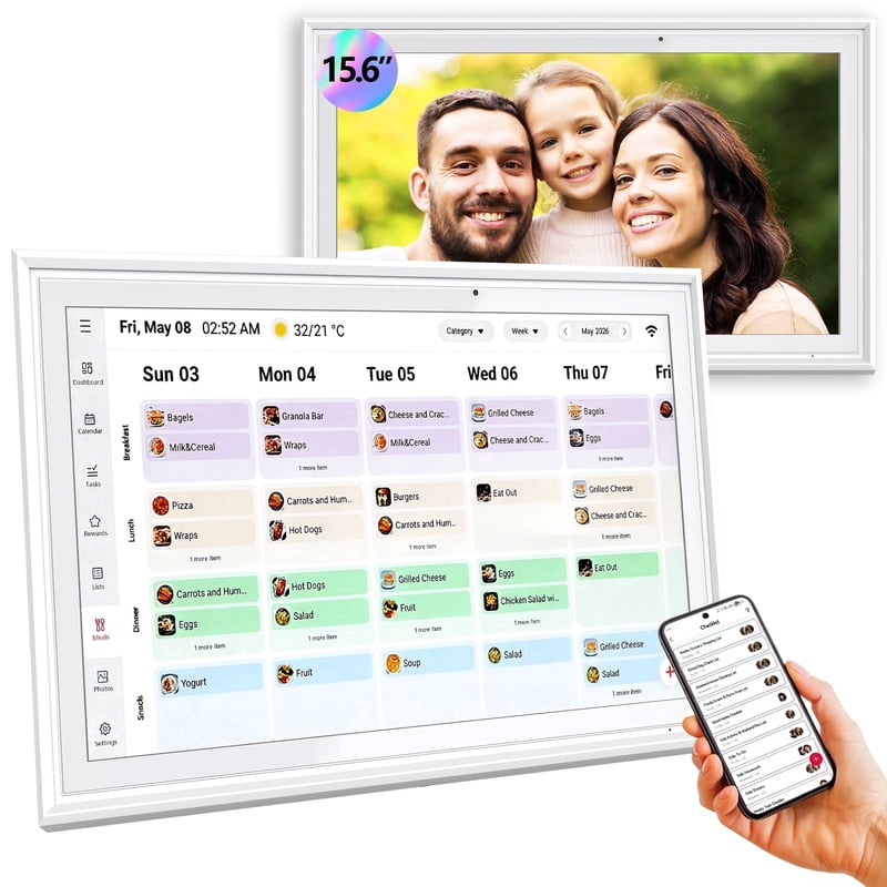Digital Wall Calendar with Touchscreen and Photo Frame - 15.6 Inch Smart Family Planner