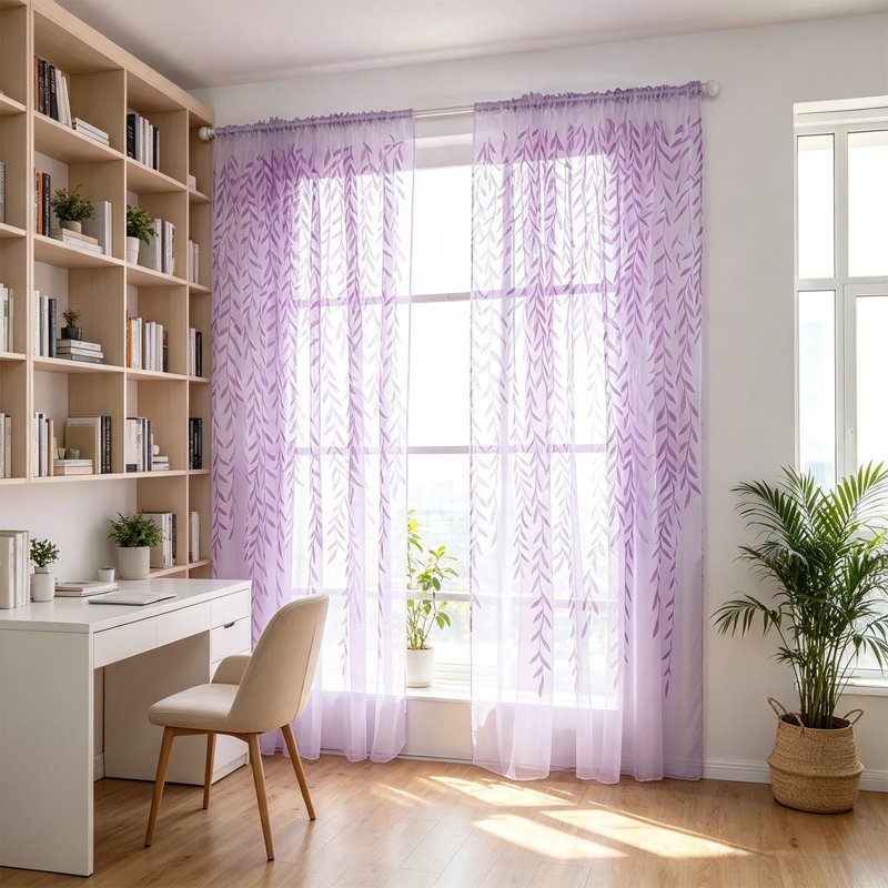 Sheer Curtains 78 Inch Long Light Filtering Pleated Room Divider Drapes
