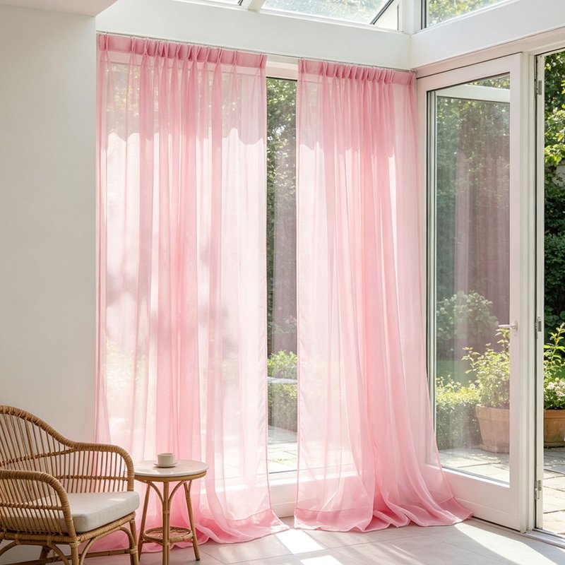 Semi-Sheer Light Filtering Curtains for Living Room & Bedroom - 78 Inch Long