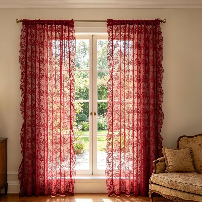 Semi-Sheer Light-Filtering Curtains for Living Room & Bedroom, 78 Inch Length