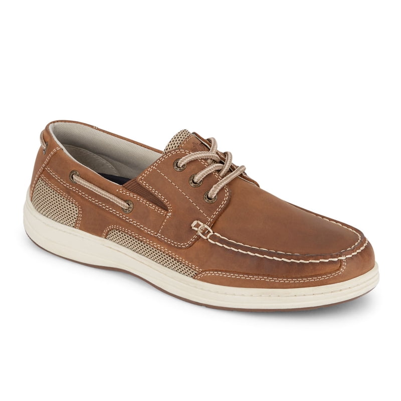 Men's Leather Boat Shoes with Stain & Water Defender - Casual Slip-On Footwear