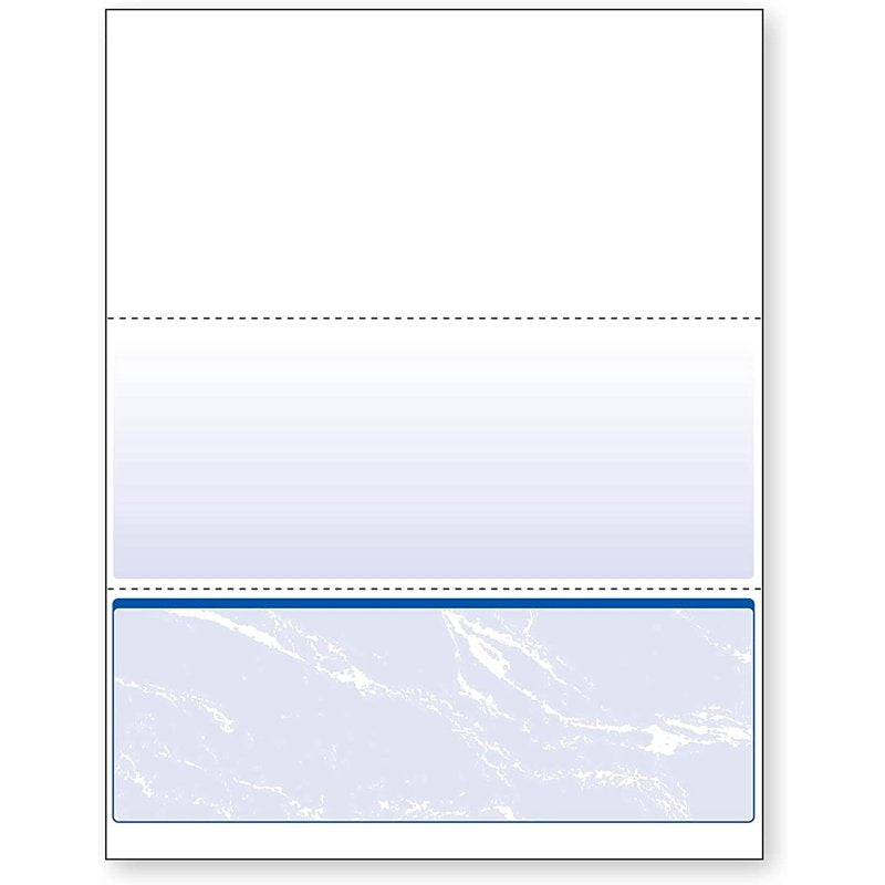 Business Checks with Security Features - 3 Checks Per Page, Blue & Green, 2500 Sheets