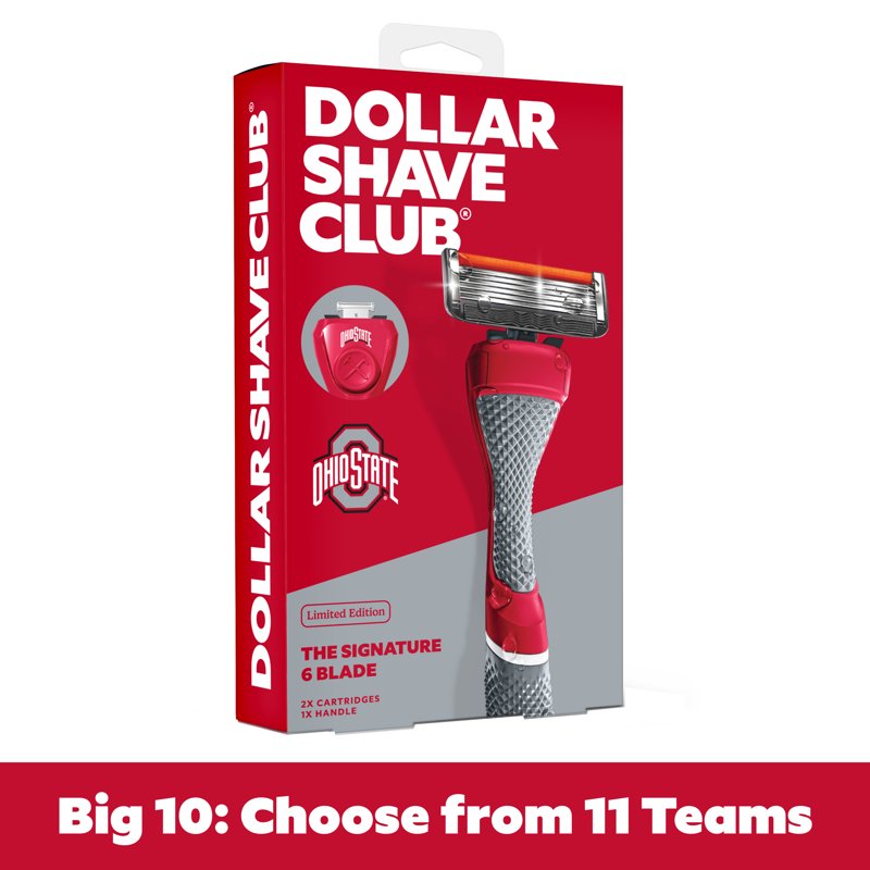 College Football Razor Set with Team Colors - 6-Blade Shaving Kit