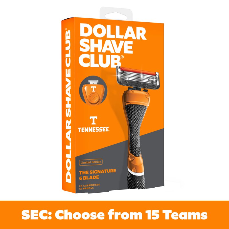 6-Blade Razor Starter Set with Reusable Handle - College & Sports Fan