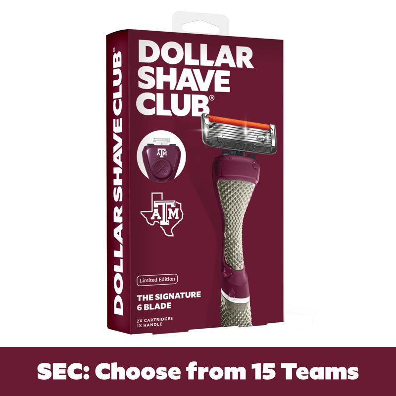 College Shaving Set with 6-Blade Razor & Custom Team Colors - Men’s Grooming Kit