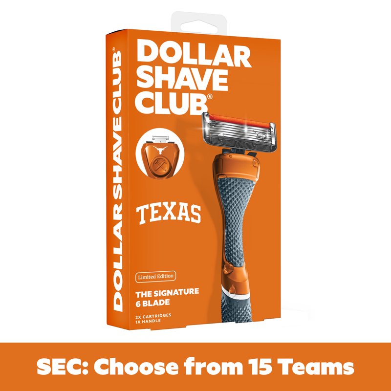 Men's 6-Blade Razor Starter Set with Reusable Handle & Aloe Lubricant