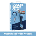 6-Blade Razor Starter Set with Reusable Handle - College Team Colors
