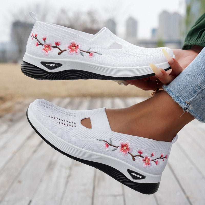 Orthopedic Women’s Slip-On Running Shoes with Arch Support Breathable Mesh - Non-Slip Casual Sneakers