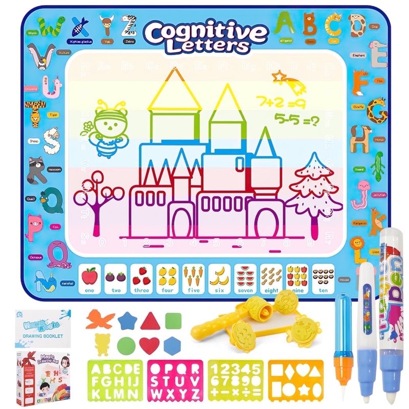 Large Water Drawing Mat for Kids 40x32 Inch Reusable Art & Learning Toy