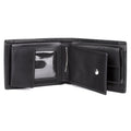 Men's Leather Regatta Convertible Billfold Wallet with Zip Coin Pocket - Black