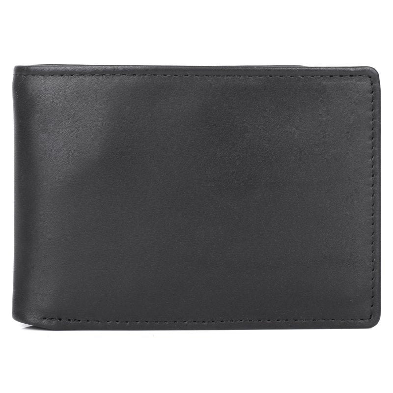 Men's Leather Double ID Credit Card Wallet - Black or Brown