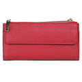 Women's Leather Cosmopolitan Wallet with Card Slots and Zipper Pockets
