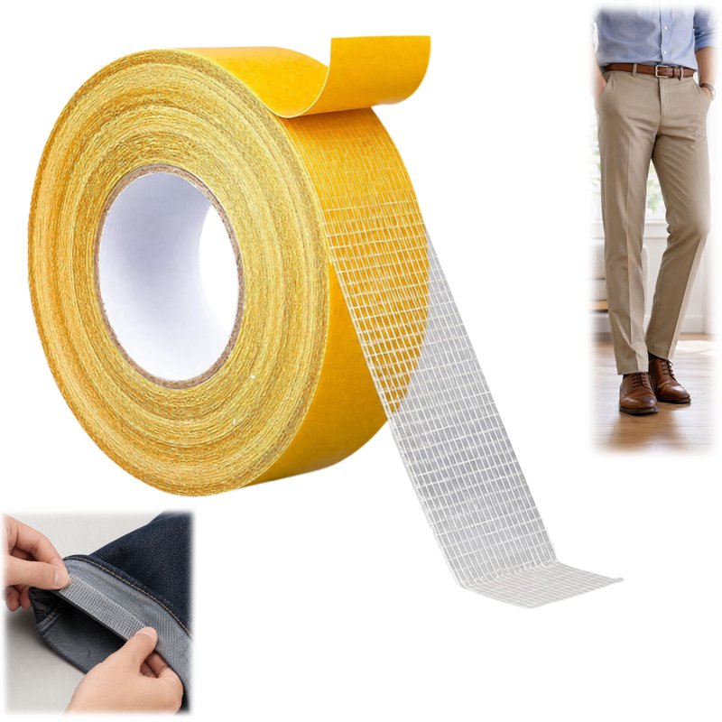 Heavy Duty Double Sided Fabric Tape for Hemming Clothing & Curtains - 1 Inch x 200 Inches