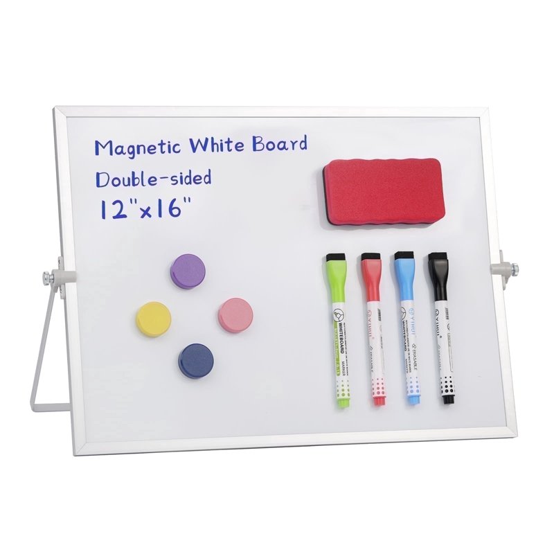 Magnetic Double-Sided Dry Erase Whiteboard with Stand & Accessories Set