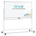 Double-Sided Reversible Magnetic Whiteboard with Wheels - Large Mobile Dry Erase Board for Office Home Classroom