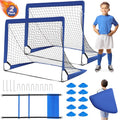 Portable Soccer Goal Set of 2 3x4 ft with Ladder & Cones – Training Nets (Blue)
