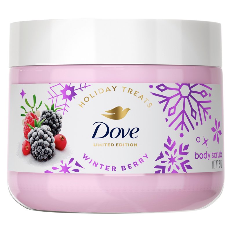 Winter Berry Body Scrub - Exfoliating & Hydrating Holiday Scent, 15 Oz