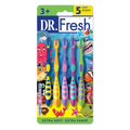 Kids Toothbrush Set with Non-Slip Handle, Soft Bristles & Tongue Cleaner - 5 Pack