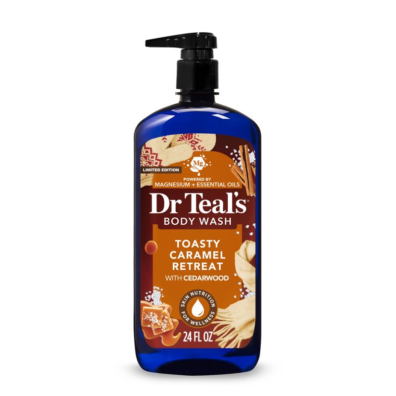 Dr Teal's Caramel Body Wash with Epsom Salt - Hydrating & Nourishing, 24 fl oz