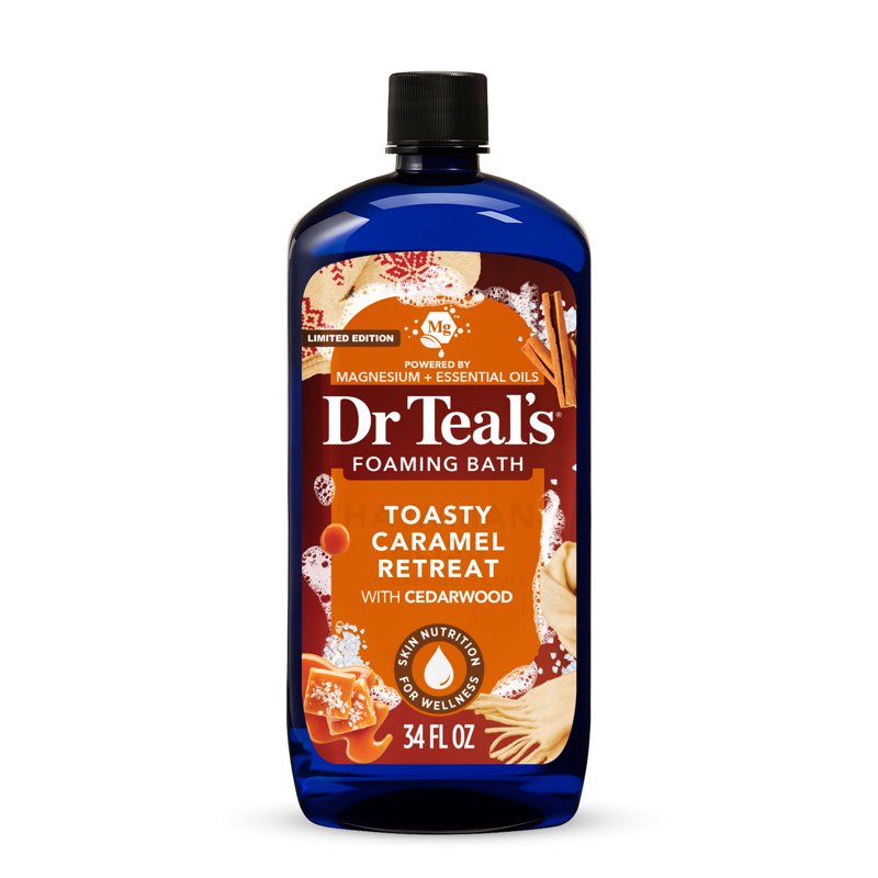 Foaming Bubble Bath with Epsom Salt & Essential Oils - Toasty Caramel, 34 fl oz