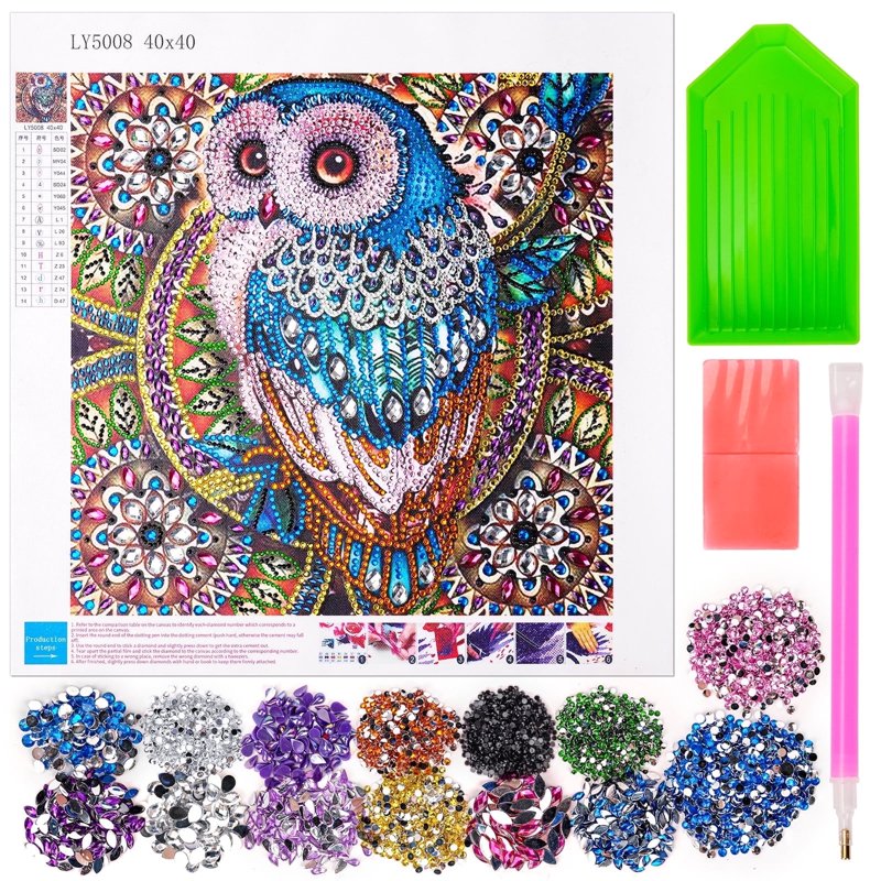 Kids & Adults DIY 5D Diamond Painting Kits - Owl, Cat, Elk, and More Colors