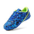 Dream Pairs Kids Turf Soccer Cleats - Lace-Up Indoor Soccer Shoes 12.5 Royal Blue Neon Green