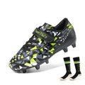 Dream Pairs Kids Soccer Cleats – Black/Neon Green, Hook & Loop, Traction