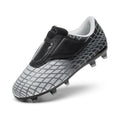 Dream Pairs Kids Soccer Cleats - Silver/Black, Hook & Loop Closure