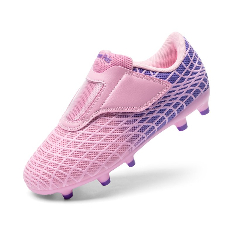 Dream Pairs Kids Soccer Cleats - Pink/Purple, Easy Hook & Loop Closure