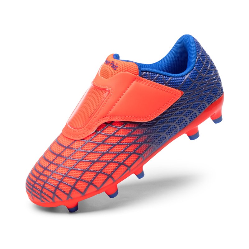 Dream Pairs Kids Soccer Cleats - Orange/Blue, Hook & Loop