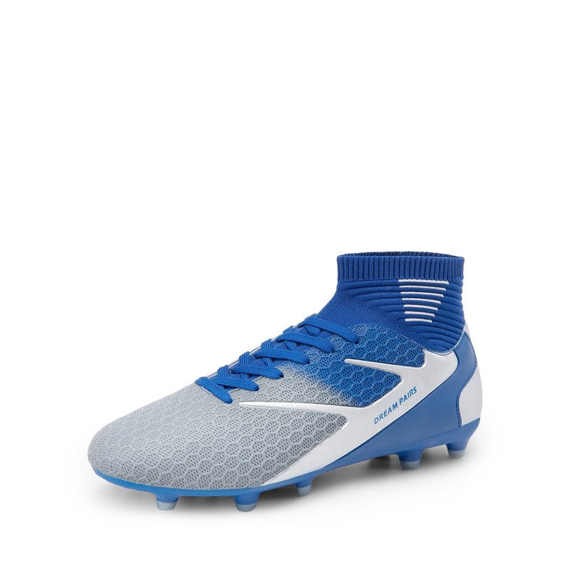 Dream Pairs Men’s High-Top Soccer Cleats 9.5 Blue/Grey – Lightweight, Cushioned & Slip-Resistant