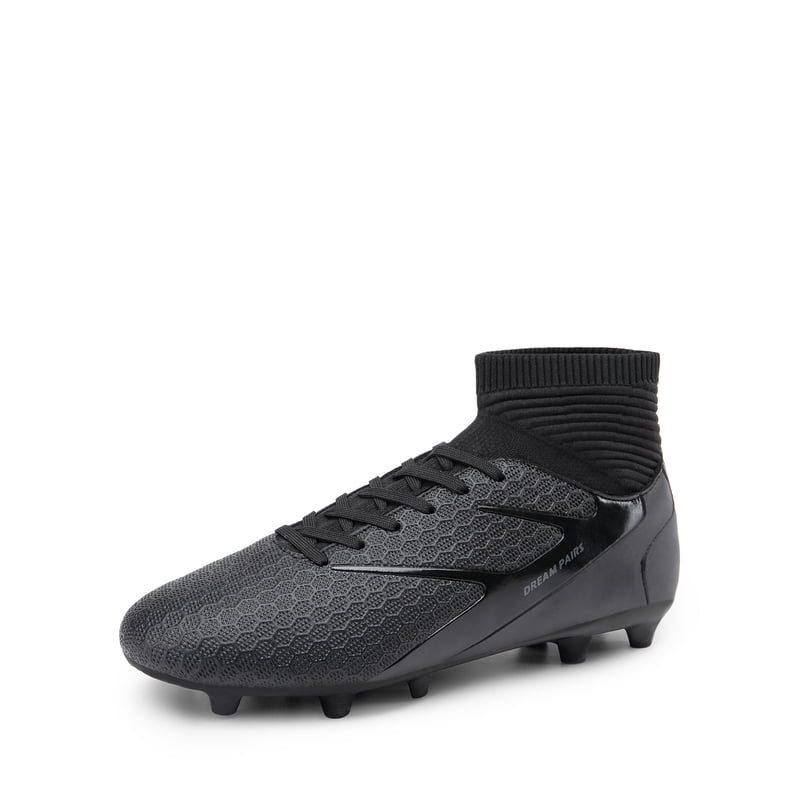 Dream Pairs Men’s High-Top Soccer Cleats – Lightweight, Cushioned & Slip-Resistant (Black, Variation 8)