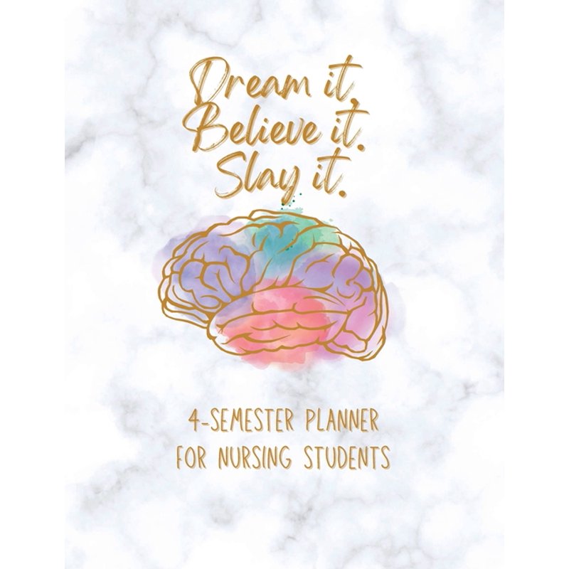 Nursing Student Planner 4-Semester Monthly Weekly Organizer for RN & LVN Students
