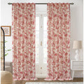 Blackout Linen Curtains for Bedroom & Living Room - Double Layer French Farmhouse Pattern, Thermal Sound Insulated Drapes, 90 Inch Length, 2 Panels