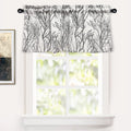 Linen Blend Tree Branch Window Valance - Modern Abstract Ink Design