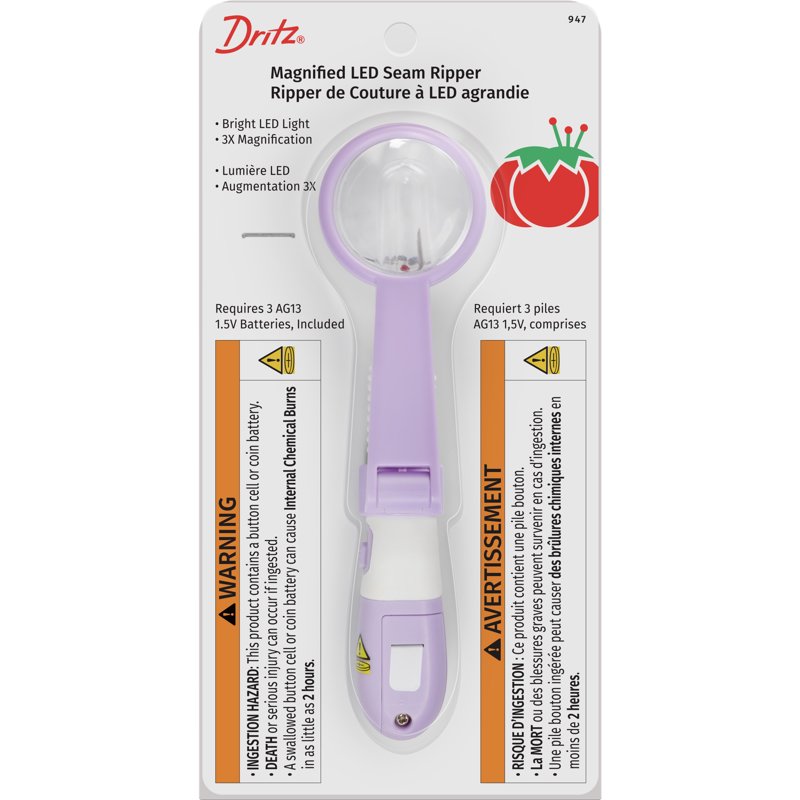 Magnified LED Seam Ripper for Stitch Removal - Dritz
