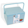 Large Sewing Basket Kit with Tools - Aqua Dots