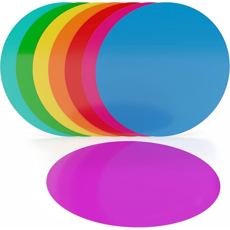 Colorful Dry Erase Dot Stickers - Reusable Vinyl Sticky Dots for Classroom & Office, 8-Pack, 11 inches
