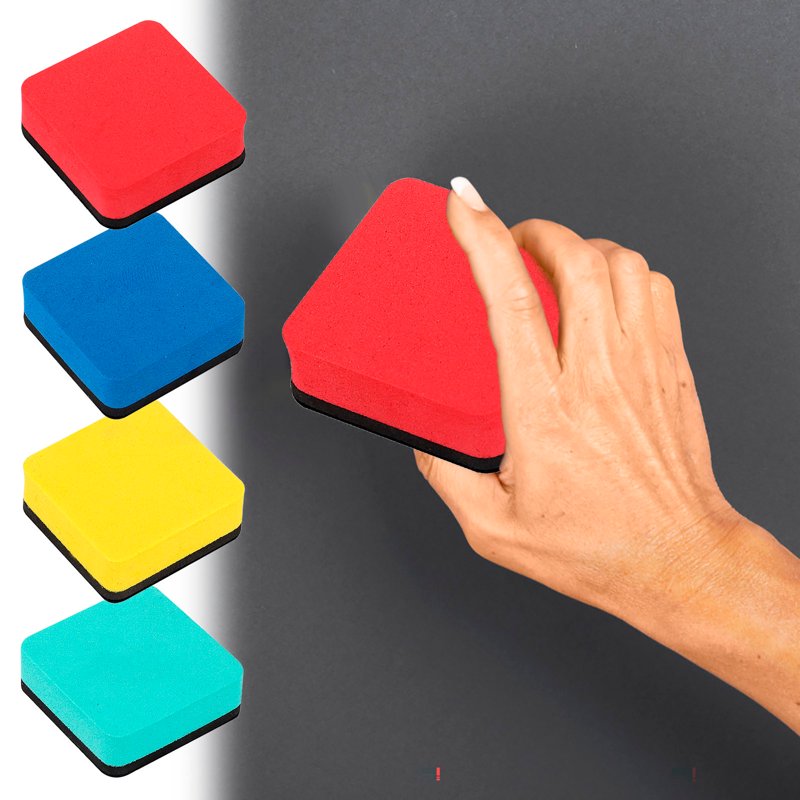 Magnetic Whiteboard Eraser Pack for Classroom & Office – Mini Dry Erase Cleaning Pads