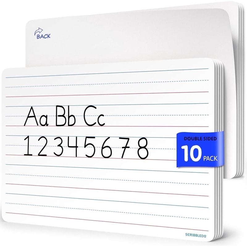 Lined Small Dry Erase Sheets 9x12 Inch Pack for Kids and Classroom Use