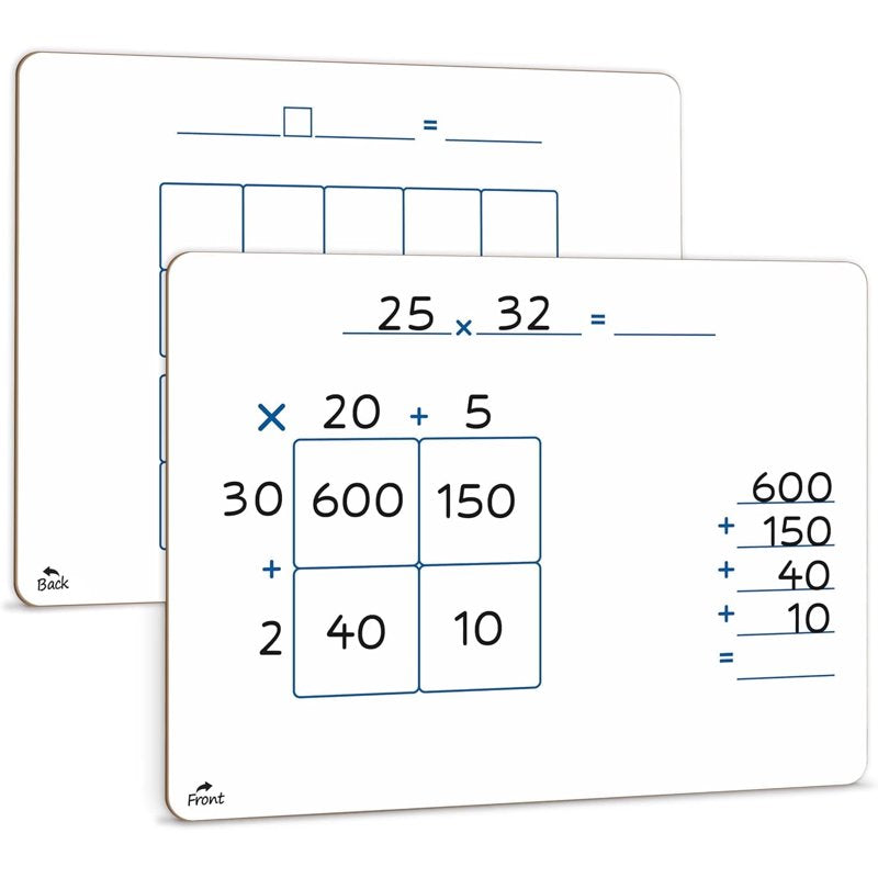 Dry Erase Whiteboard for Math Practice 9x12 Inch Double-Sided Educational Board