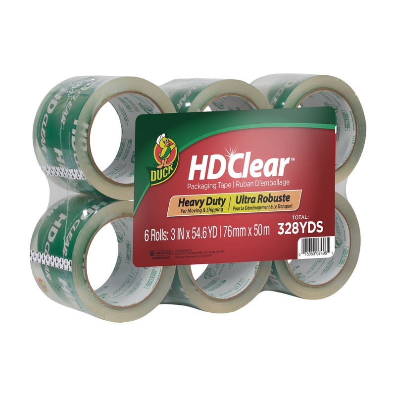 Heavy Duty Clear Packing Tape 3in x 54.6yd - 6 Rolls for Shipping & Moving