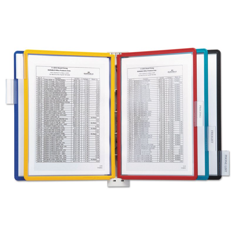 Magnetic Wall Reference System with 5 Panels and 10 Pockets - Assorted Borders