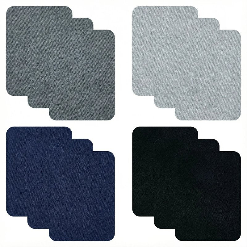 Iron-On Fabric Repair Patches 12-Pack - Waterproof Denim & Clothing Mends