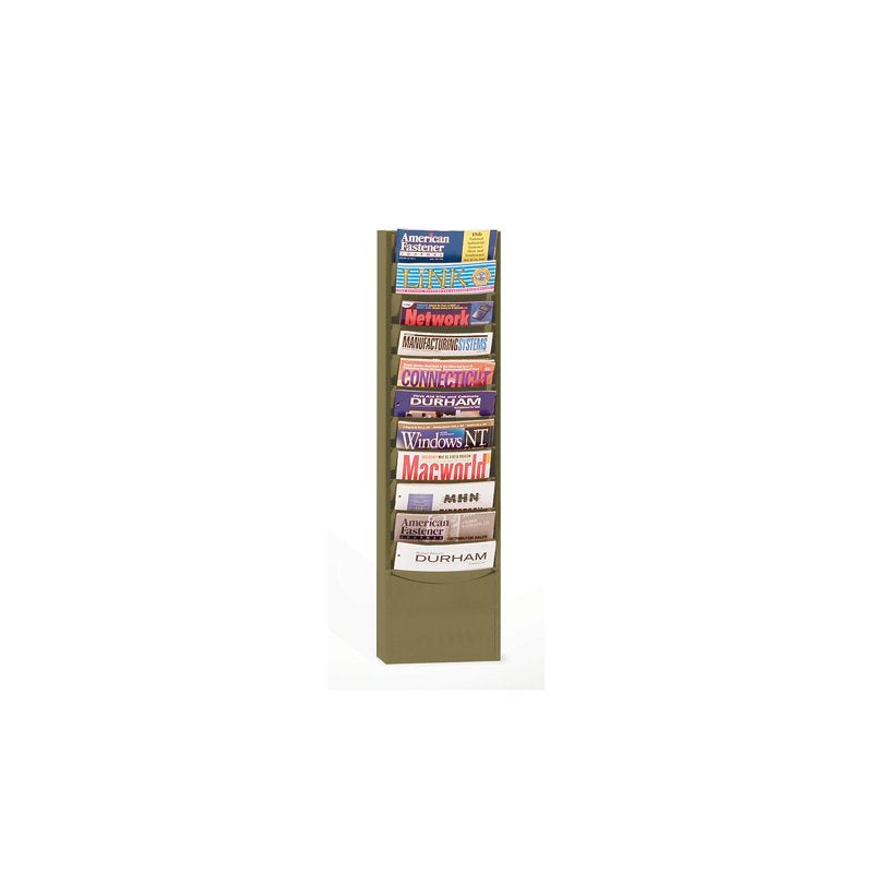 Wall-Mount Magazine Rack with 11 Compartments Steel Wall Shelf for Literature Storage