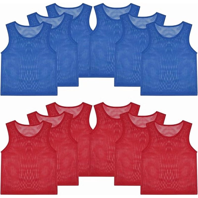 Youth & Kids Sports Team Pinnies - Mesh Practice Vests for Football, Basketball, Soccer, and More