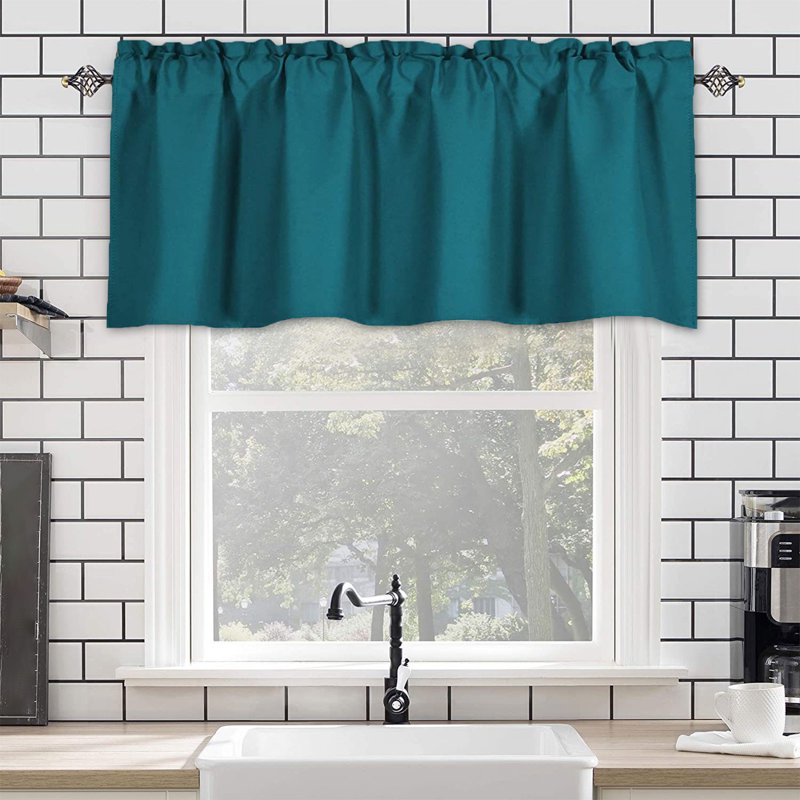 Blackout Window Valance Curtain 57x18 Inches for Kitchen & Living Room