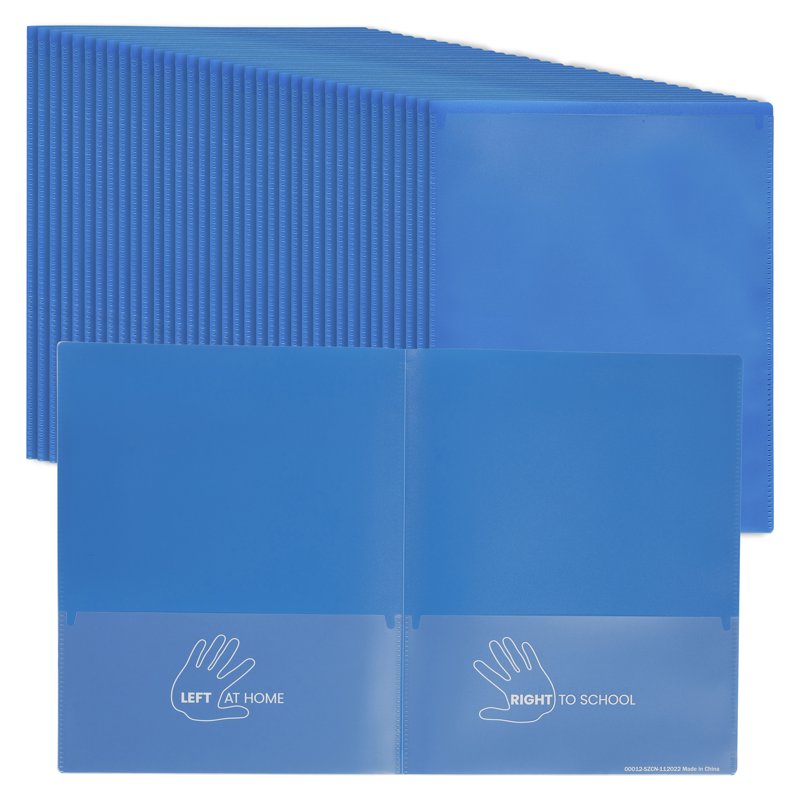 2-Pocket Classroom Communication Folders Bulk Pack - Durable Plastic School Files